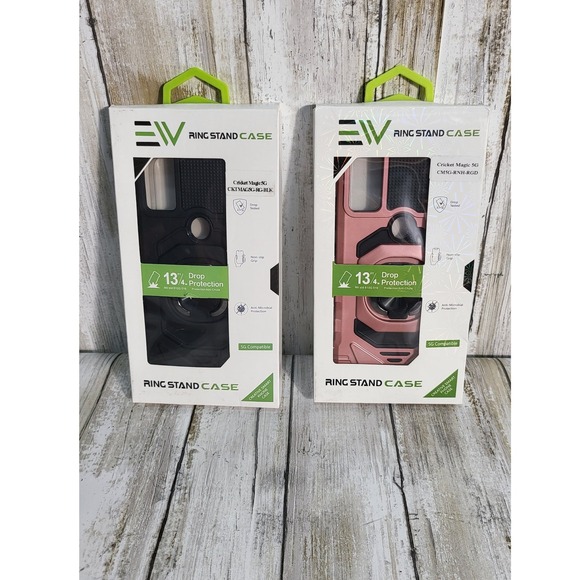 Cricket Magic 5G Phone Case EW Ring Stand Shockproof Protective Cover Quility 2 - Picture 1 of 5